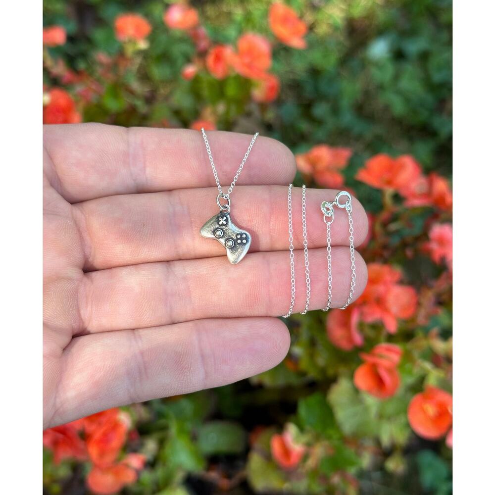 Sterling Silver Game Controller Necklace